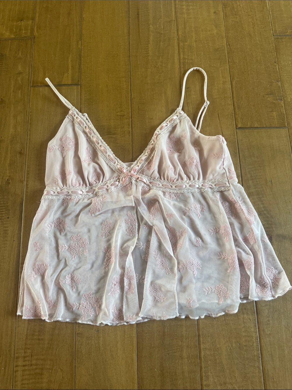 Garage Soft Blush Lace-Trim Babydoll Cami
